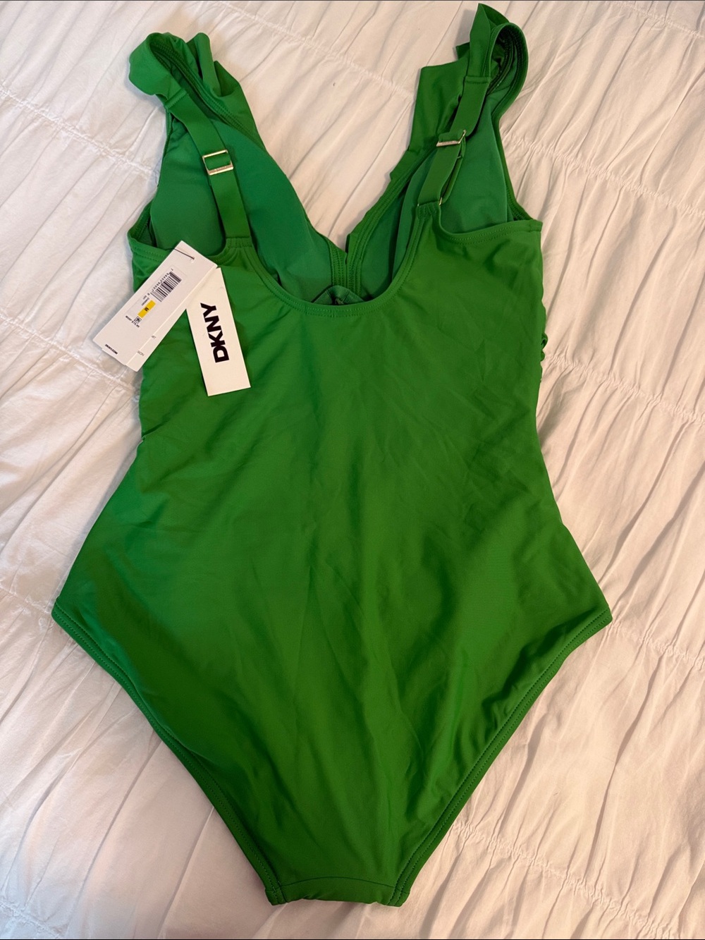 DKNY Green Ruffle One-Piece Swimsuit - Picture 2 of 4